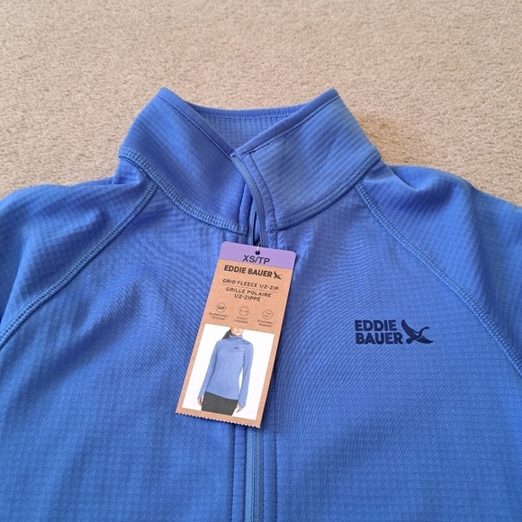 Eddie Bauer Activator Grid Fleece Half Zip Pullover Blue Women's XS Active Top - Picture 14 of 16